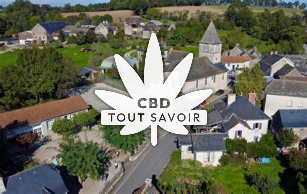 Village à Brandonnet avec feuille Cannabis CBD