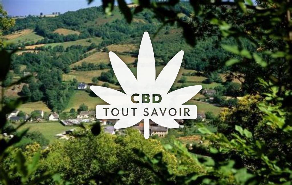 Village à Compolibat avec feuille Cannabis CBD