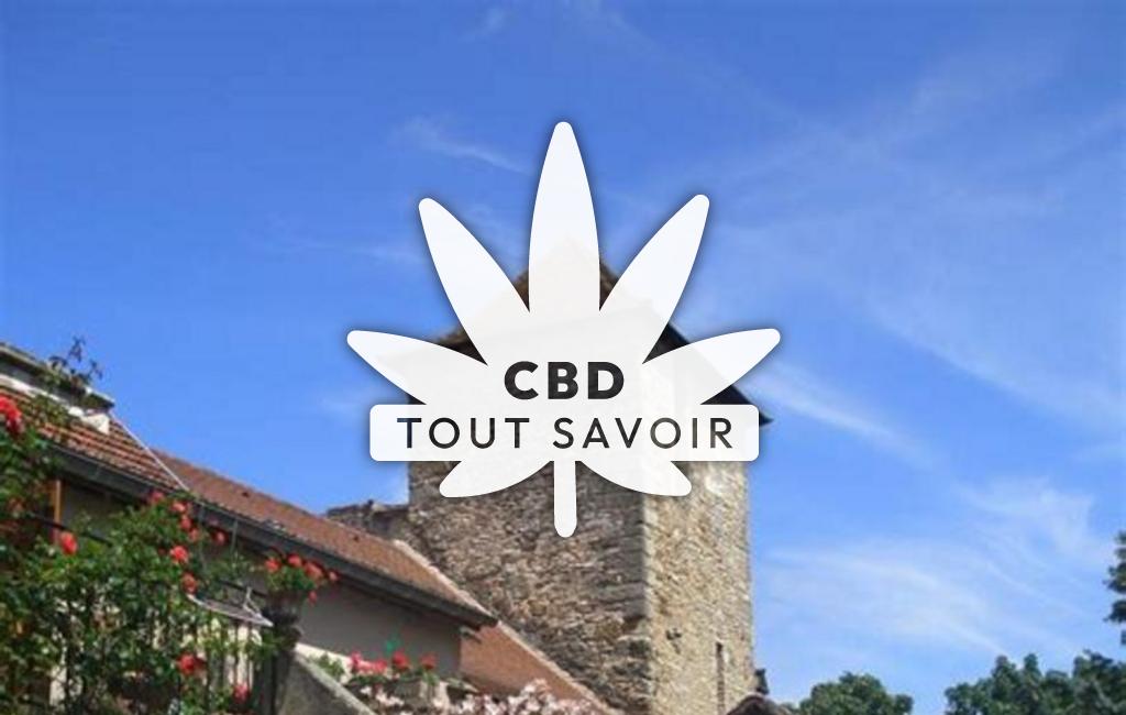 Village à Drulhe avec feuille Cannabis CBD