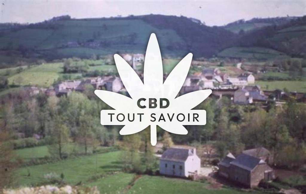 Village à Previnquieres avec feuille Cannabis CBD
