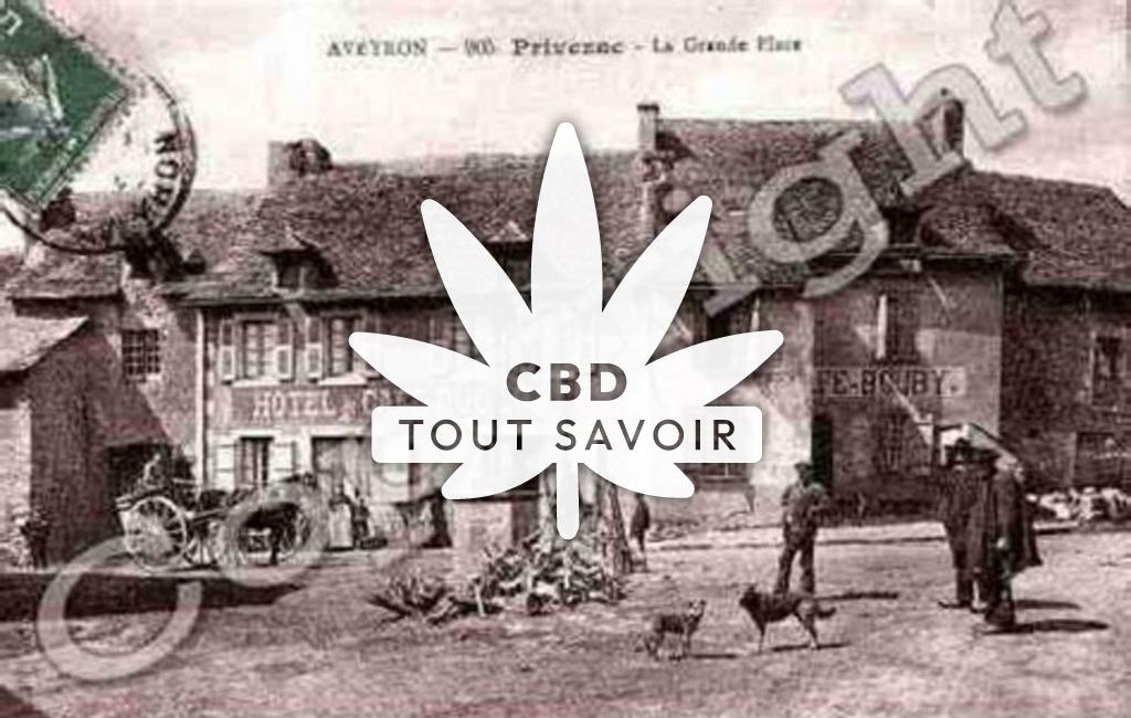 Village à Privezac avec feuille Cannabis CBD