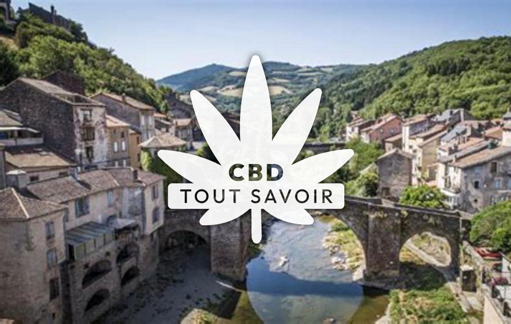Village à Camares avec feuille Cannabis CBD