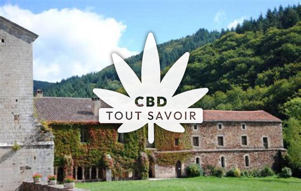 Village à Sylvanes avec feuille Cannabis CBD