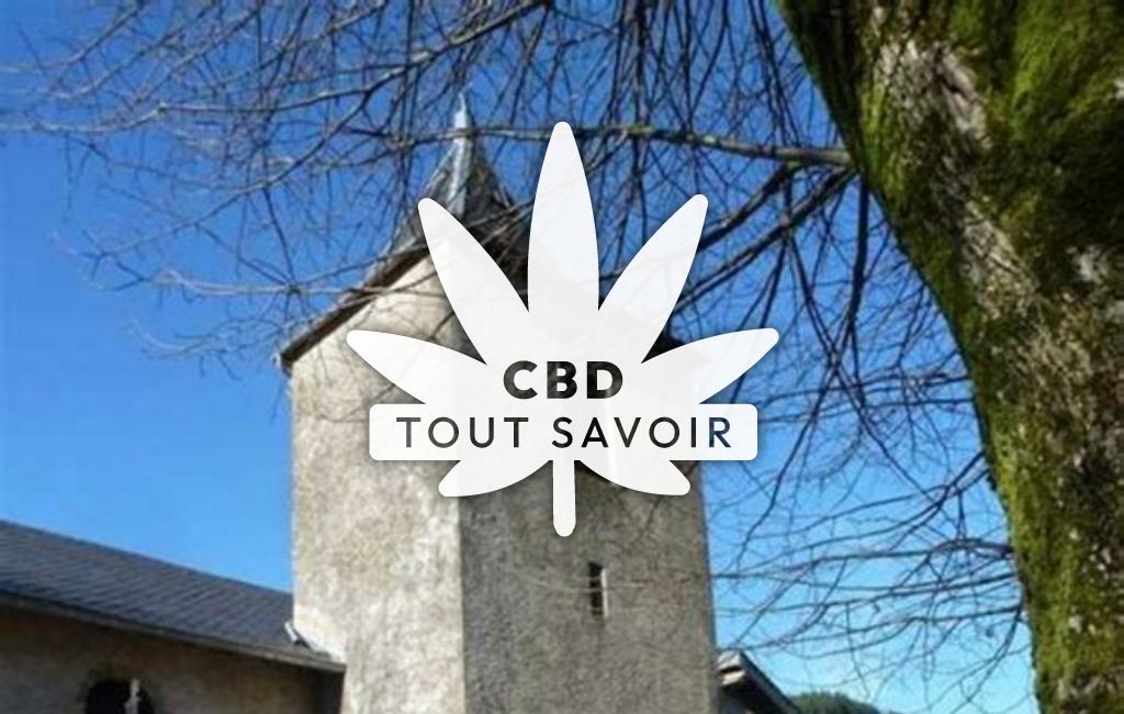 Village à Tauriac-de-Camares avec feuille Cannabis CBD