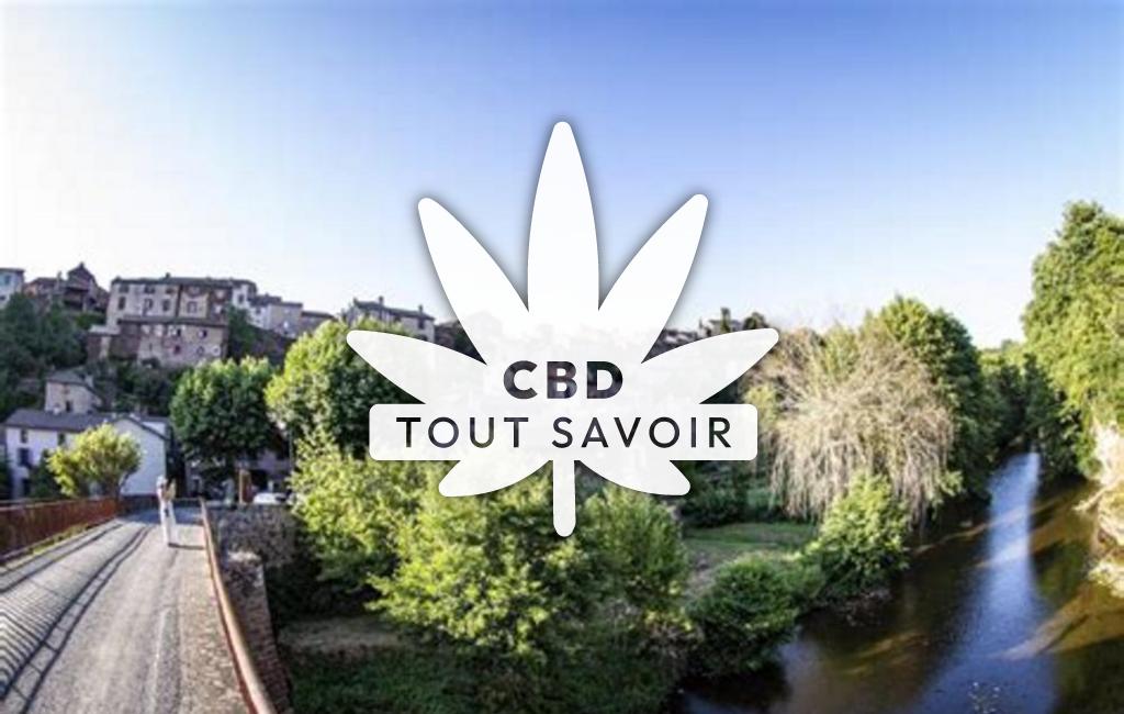 Village à Combret avec feuille Cannabis CBD