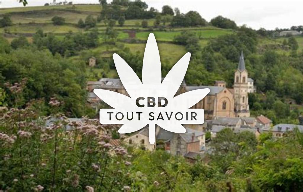 Village à Saint-Sever-du-Moustier avec feuille Cannabis CBD