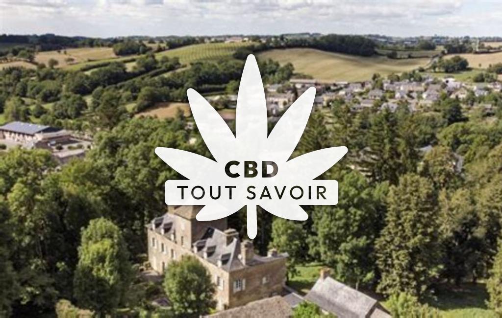 Village à Montfranc avec feuille Cannabis CBD
