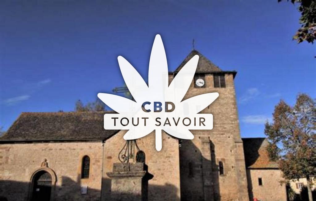 Village à Anglars-Saint-Felix avec feuille Cannabis CBD