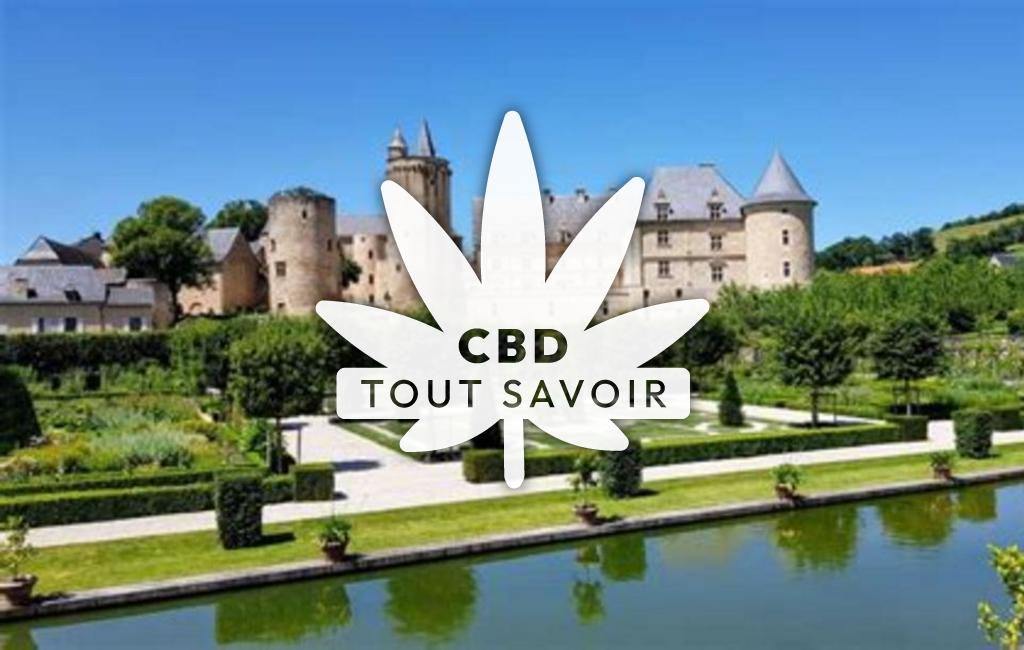 Village à Bournazel avec feuille Cannabis CBD