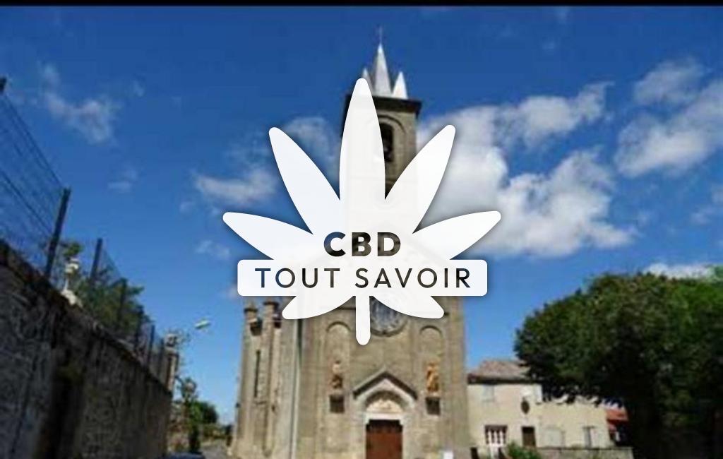 Village à Les-CoSaintes-Gozon avec feuille Cannabis CBD