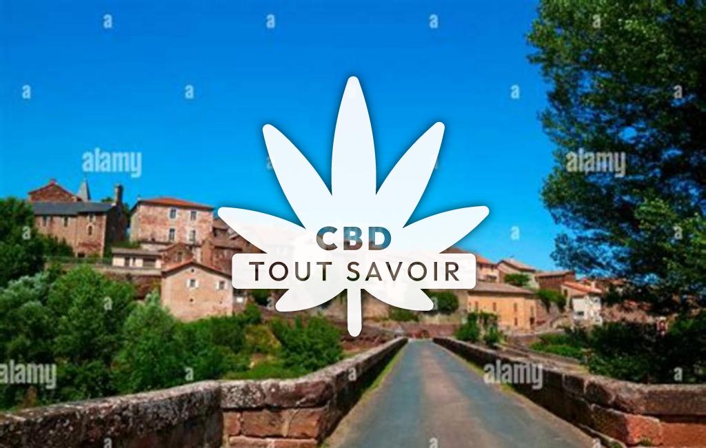 Village à Montlaur avec feuille Cannabis CBD