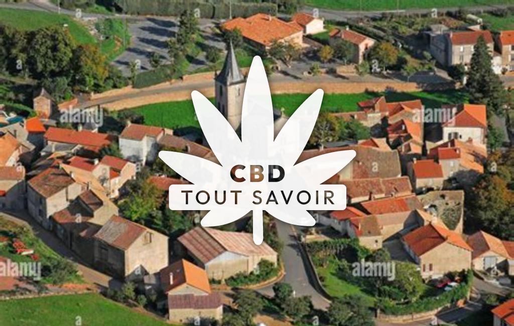 Village à Rebourguil avec feuille Cannabis CBD