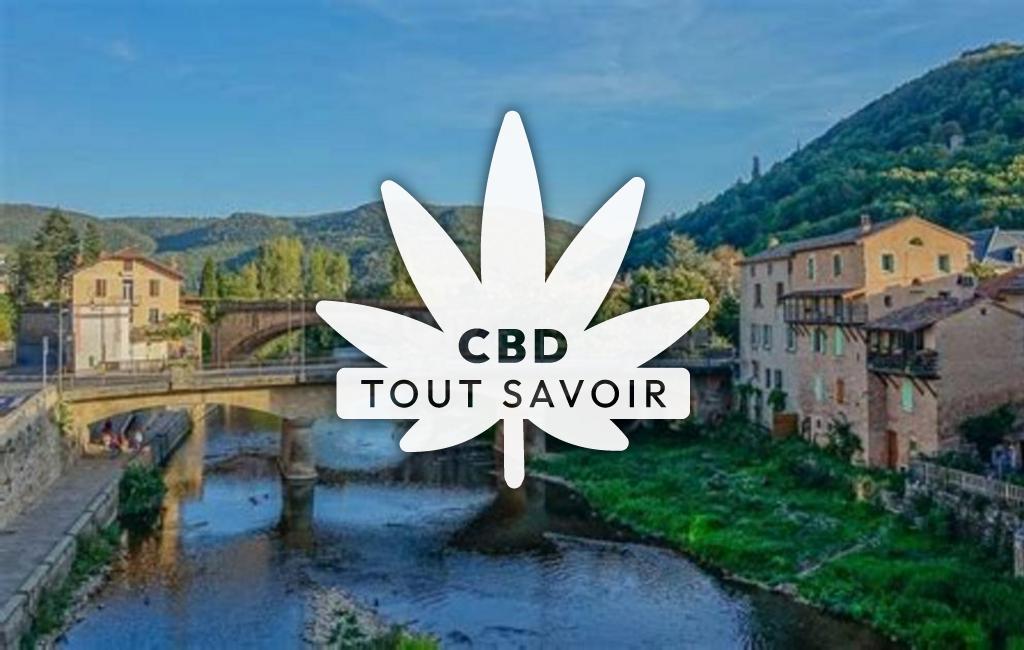 Village à Alrance avec feuille Cannabis CBD