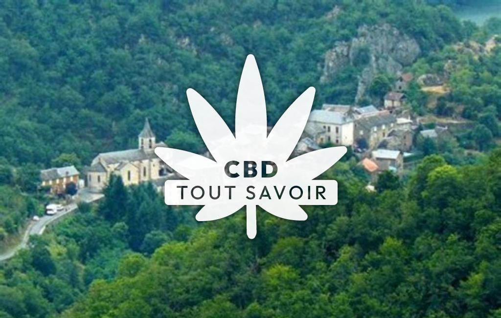 Village à Ayssenes avec feuille Cannabis CBD
