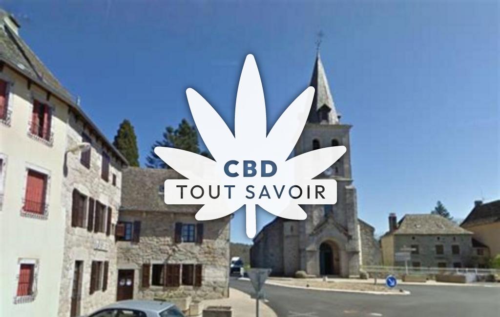 Village à Montezic avec feuille Cannabis CBD
