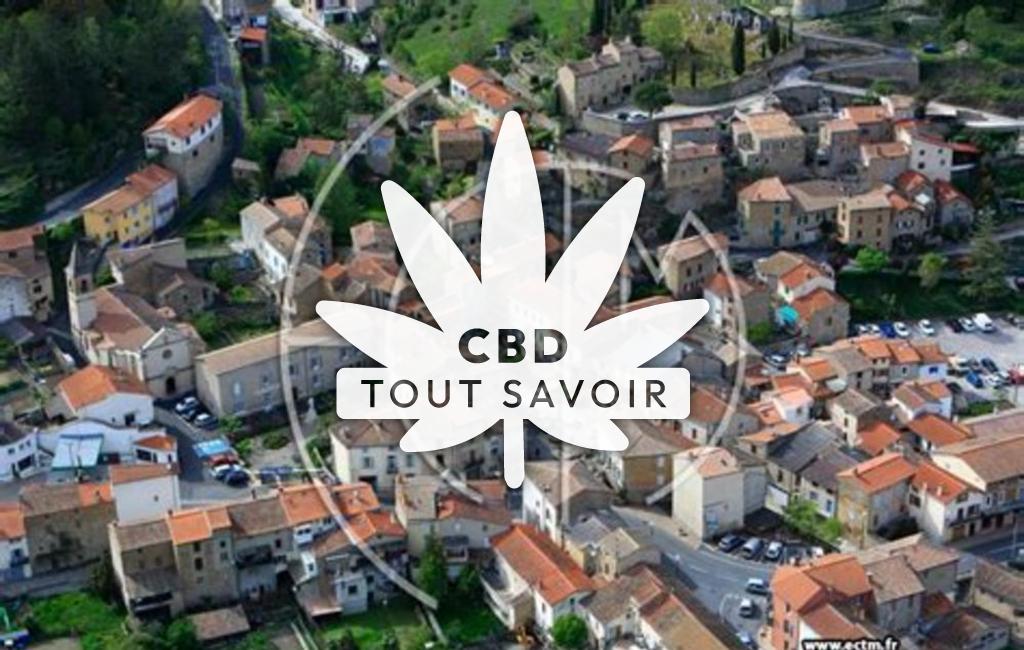 Village à Saint-Rome-de-Cernon avec feuille Cannabis CBD