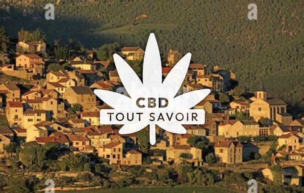 Village à Compeyre avec feuille Cannabis CBD