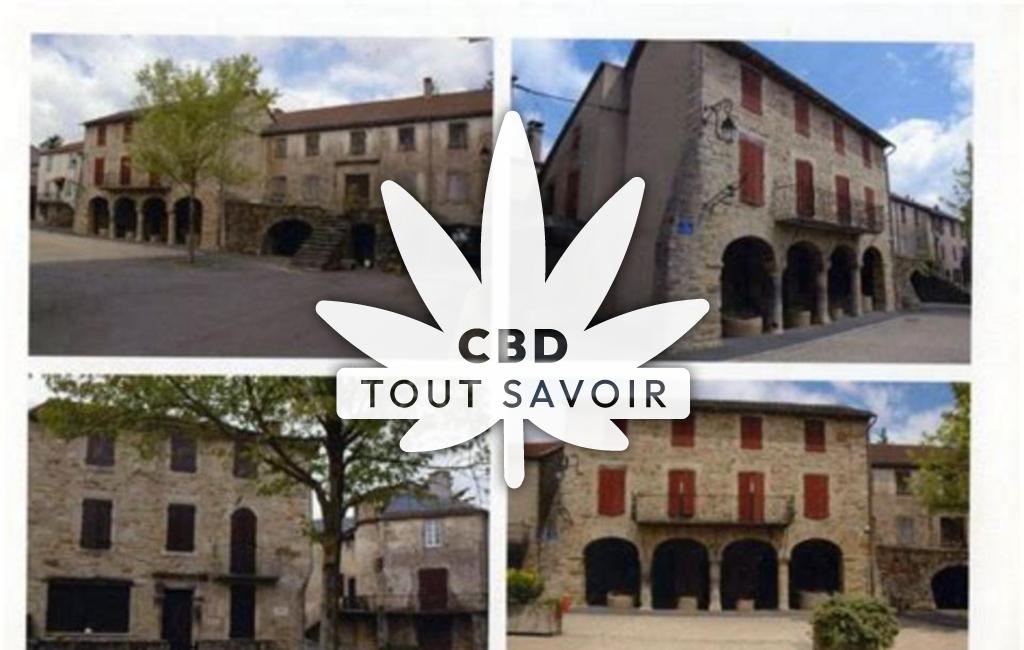 Village à Montclar avec feuille Cannabis CBD