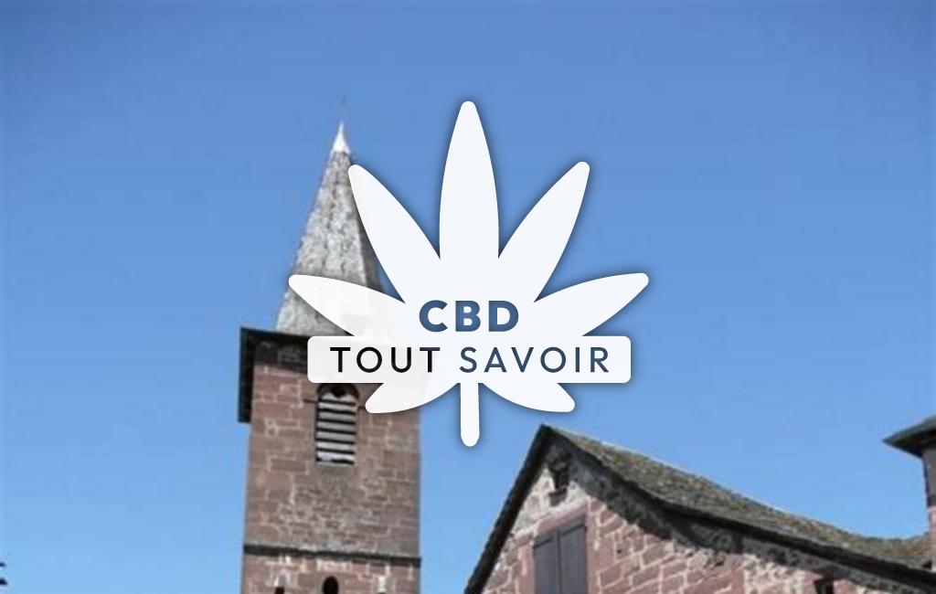 Village à Saint-Laurent-D'Olt avec feuille Cannabis CBD