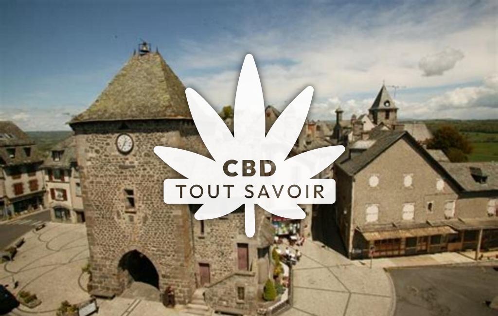 Village à Mur-de-Barrez avec feuille Cannabis CBD