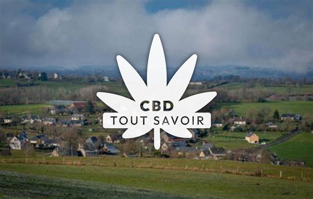 Village à Taussac avec feuille Cannabis CBD