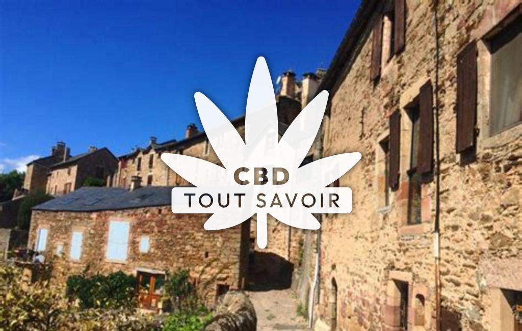 Village à CaSaintelnau-Pegayrols avec feuille Cannabis CBD
