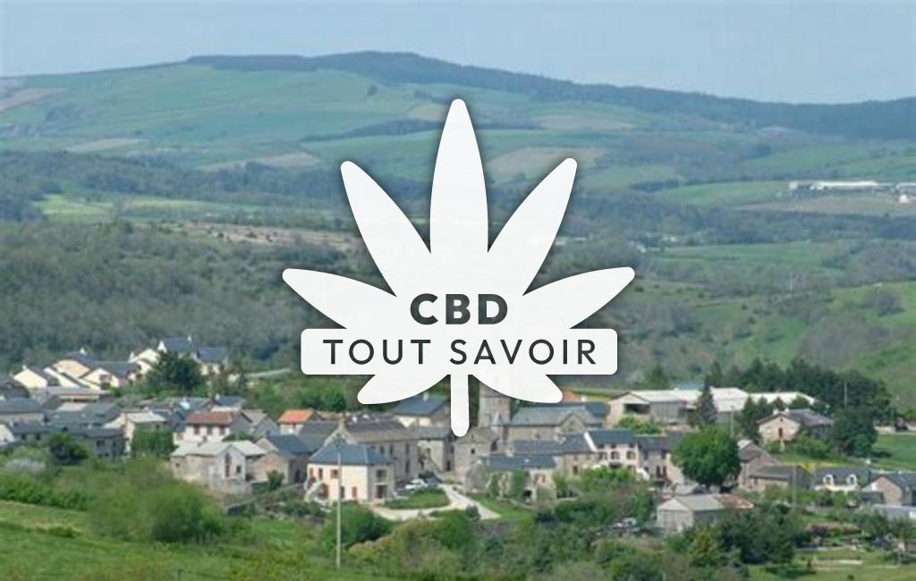 Village à Saint-Laurent-de-Levezou avec feuille Cannabis CBD