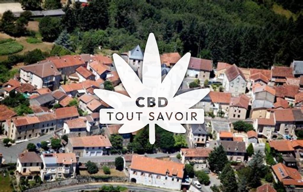Village à Asprieres avec feuille Cannabis CBD