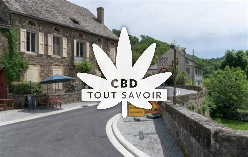 Village à Crespin avec feuille Cannabis CBD