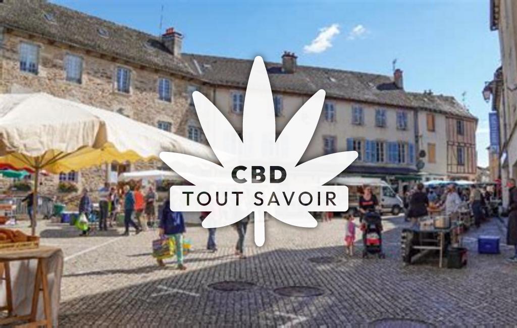 Village à Naucelle avec feuille Cannabis CBD