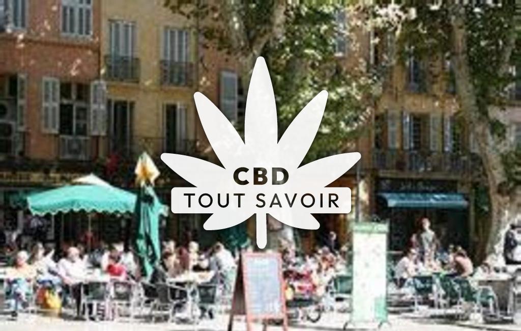 Village à Beaurecueil avec feuille Cannabis CBD