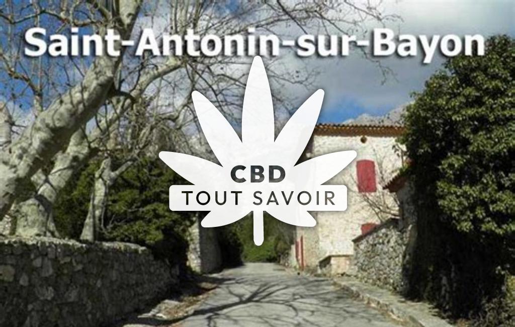 Village à Saint-Antonin-sur-Bayon avec feuille Cannabis CBD
