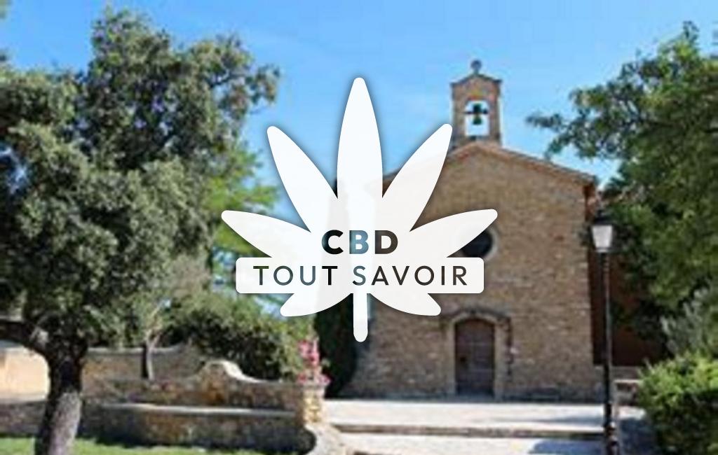 Village à Saint-Marc-Jaumegarde avec feuille Cannabis CBD
