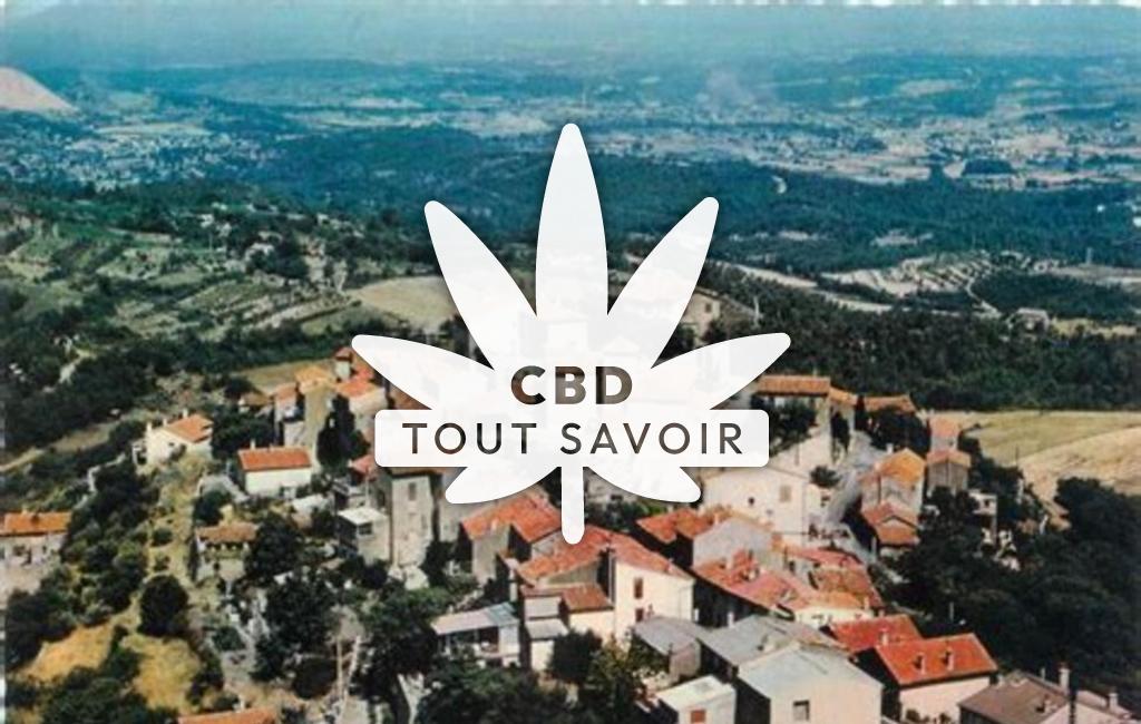 Village à Mimet avec feuille Cannabis CBD