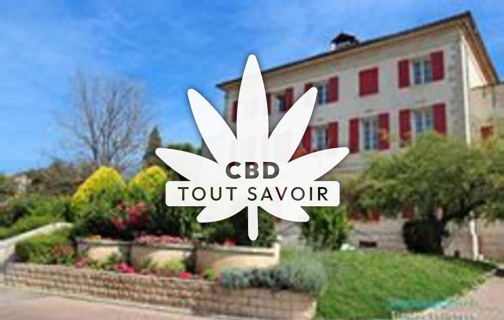 Village à Simiane-Collongue avec feuille Cannabis CBD