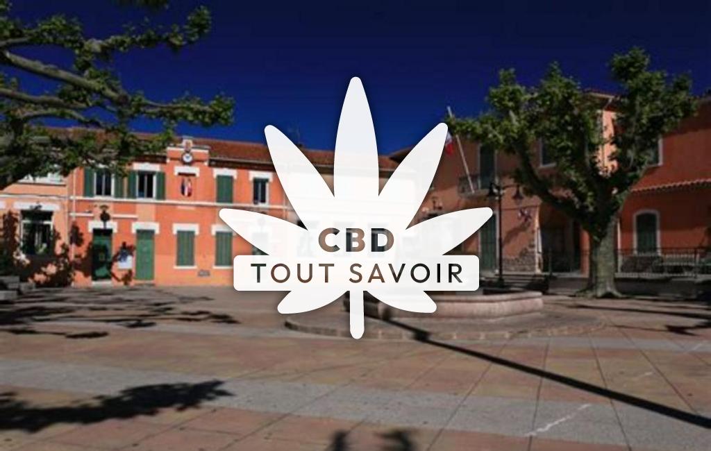 Village à La-Destrousse avec feuille Cannabis CBD