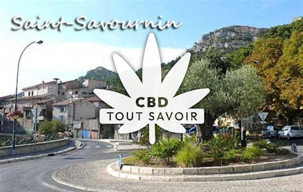 Village à Saint-Savournin avec feuille Cannabis CBD