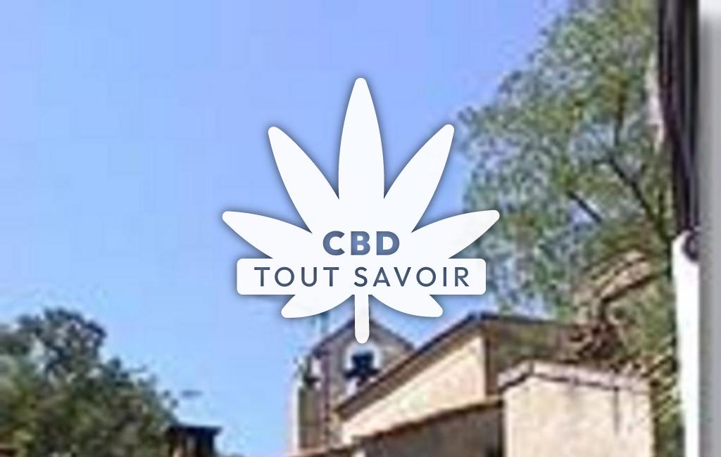Village à Aurons avec feuille Cannabis CBD