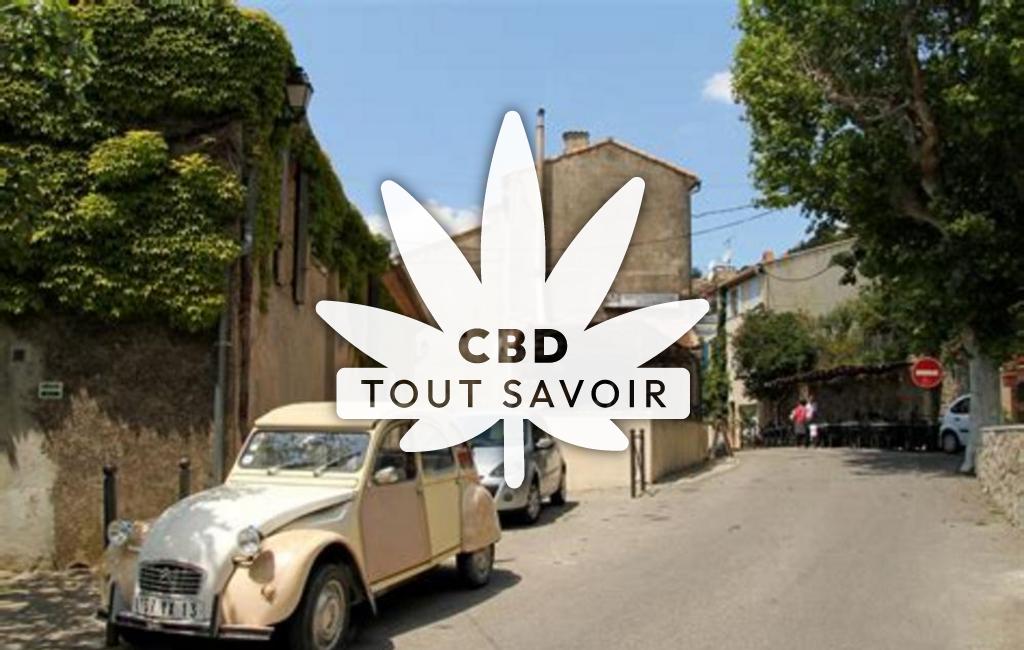 Village à Vauvenargues avec feuille Cannabis CBD