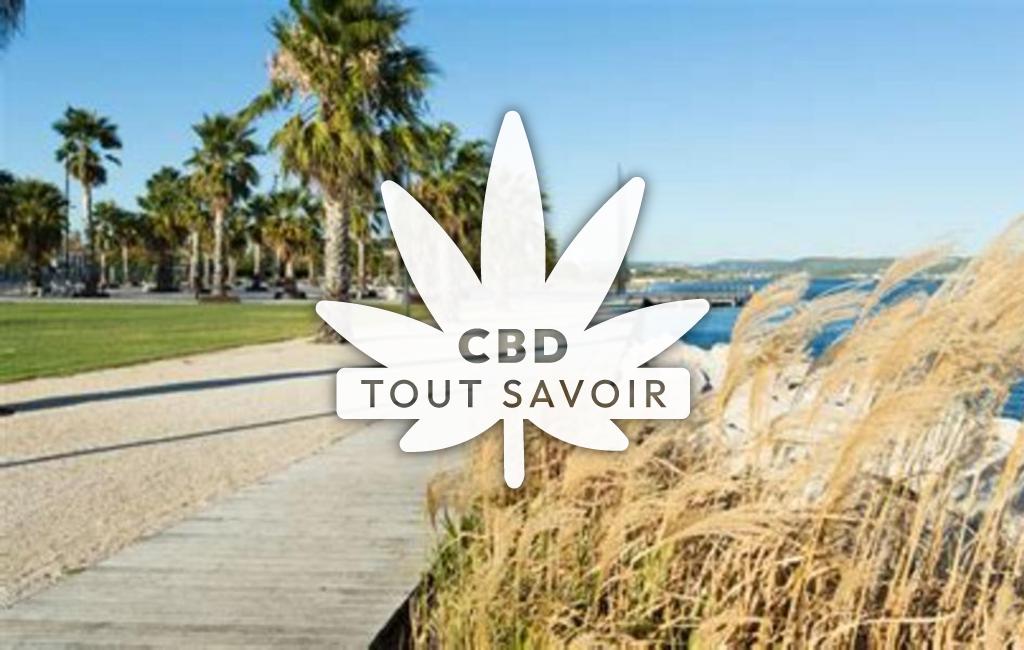 Village à Berre-l'Etang avec feuille Cannabis CBD