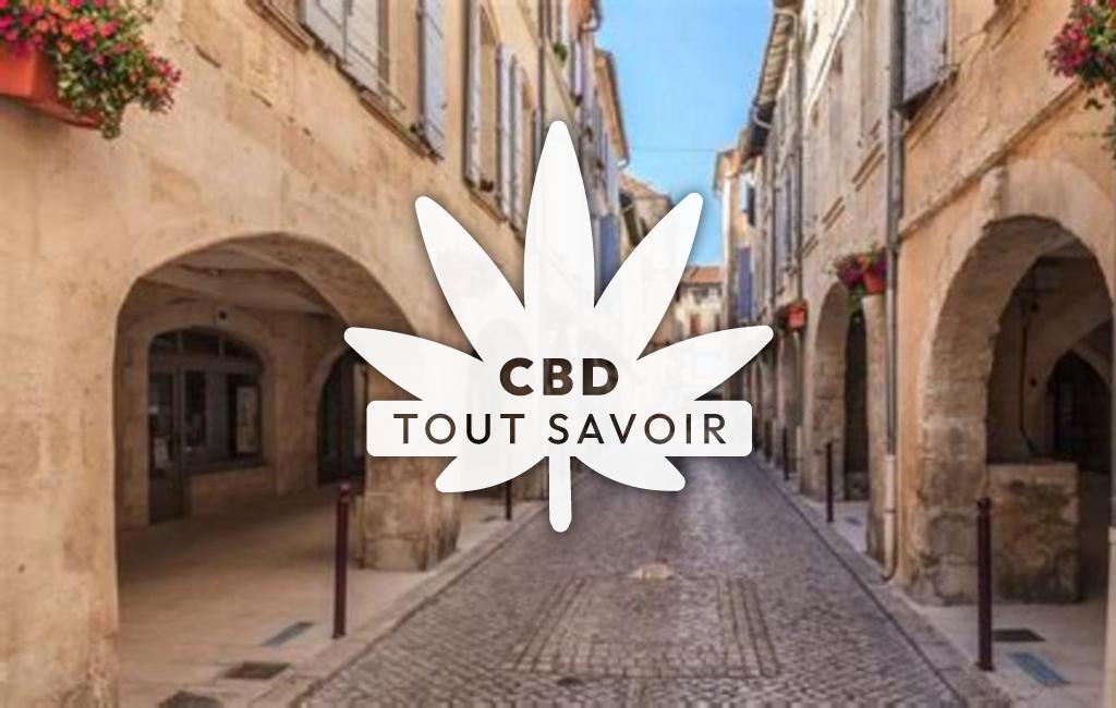 Village à Tarascon avec feuille Cannabis CBD