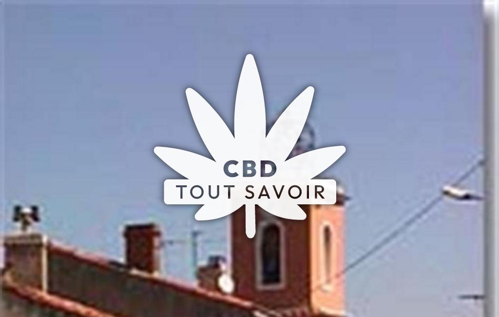 Village à Gignac-la-Nerthe avec feuille Cannabis CBD