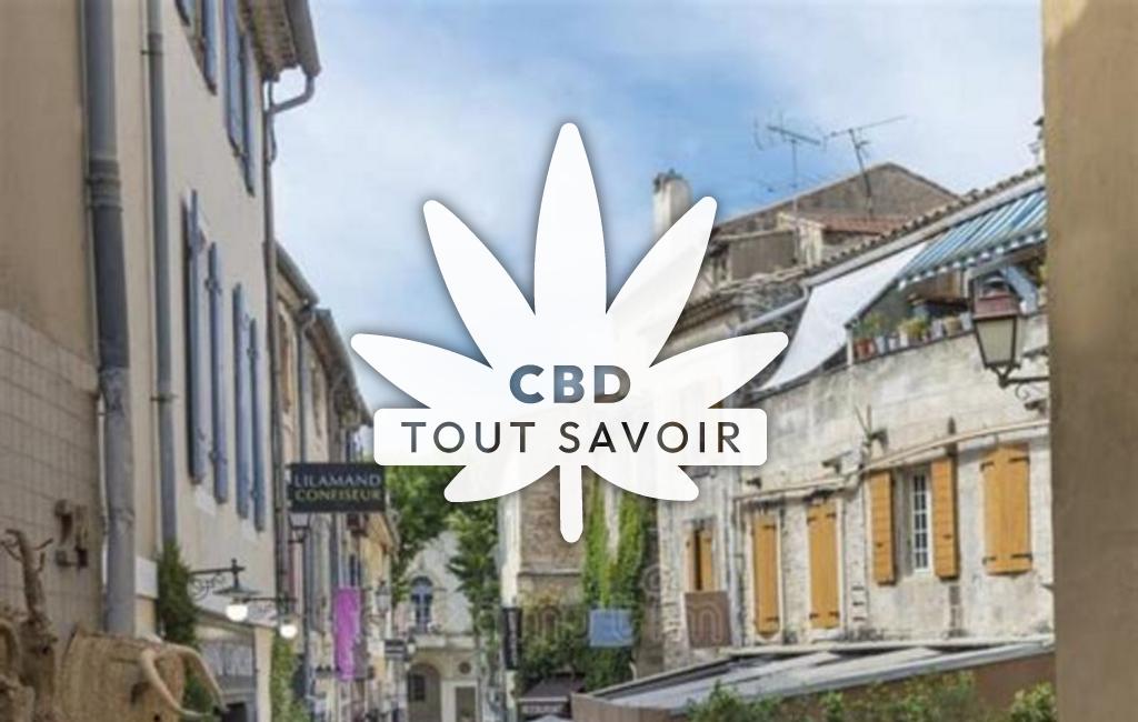 Village à Saint-Remy-de-Provence avec feuille Cannabis CBD