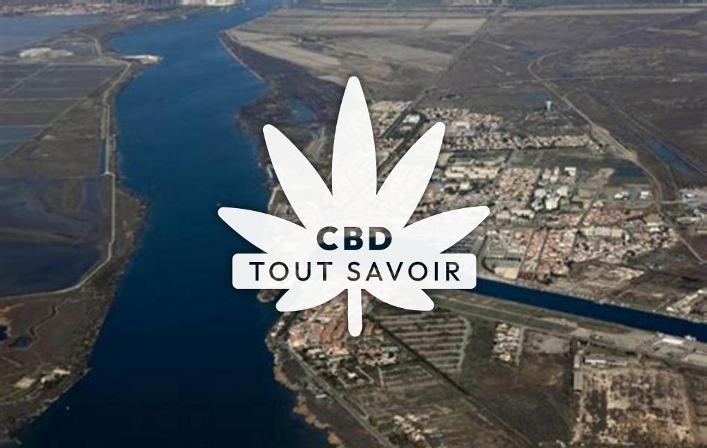 Village à Port-Saint-Louis-du-Rhone avec feuille Cannabis CBD