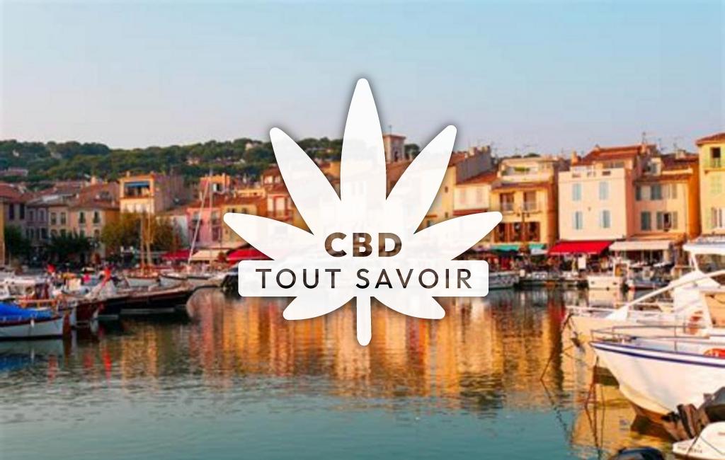 Village à Cassis avec feuille Cannabis CBD