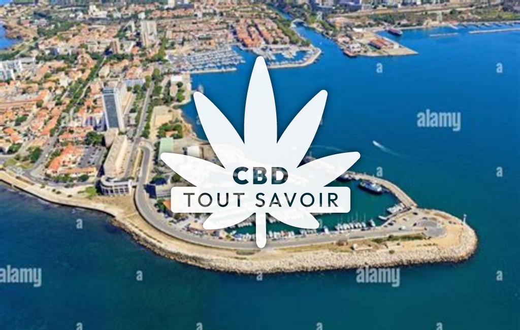 Village à Fos-sur-Mer avec feuille Cannabis CBD