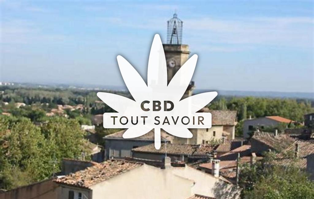 Village à Eyguieres avec feuille Cannabis CBD