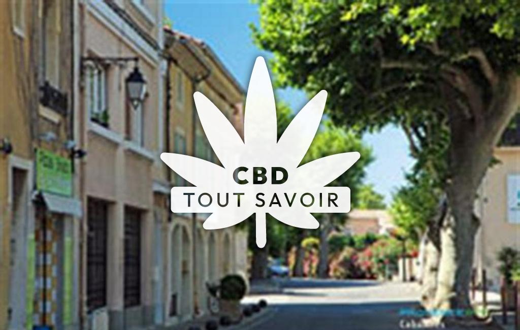 Village à Cabannes avec feuille Cannabis CBD