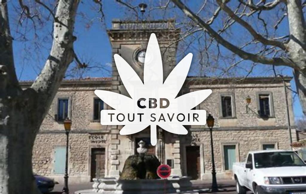 Village à Paradou avec feuille Cannabis CBD