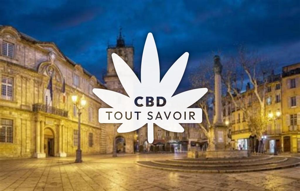 Village à Aix-en-Provence avec feuille Cannabis CBD